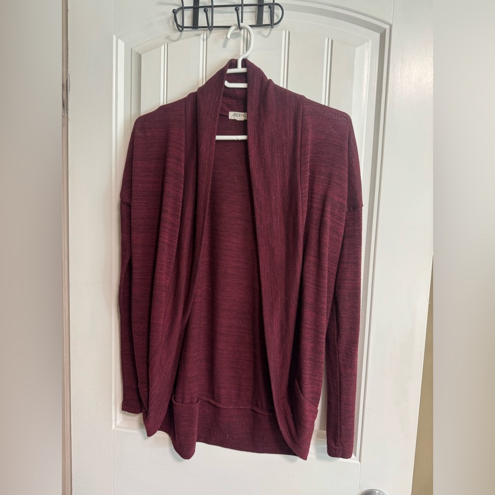 Ardene Burgundy Open Front Cardigan